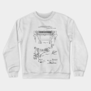 Loom for weaving double pile fabric Vintage Patent Hand Drawing Crewneck Sweatshirt